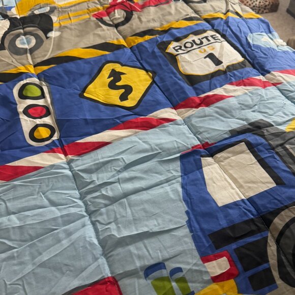 📌Dream Factory Trucks Tractors Cars 5-pc. Comforter Set  Boys & Girls Twin Bed - Picture 6 of 15